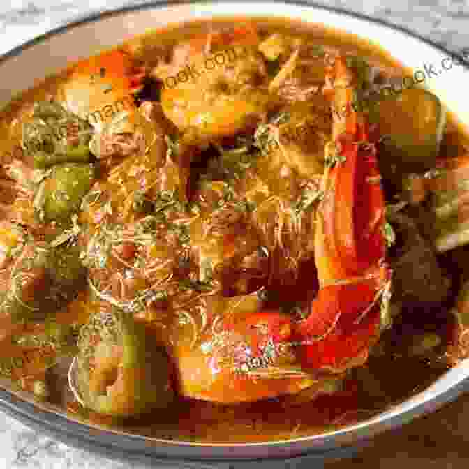 A Bowl Of Seafood Gumbo, Filled With Shrimp, Crab, Fish, And Vegetables. Mouthwatering Cajun Recipes That Are Not Only Etouffee And Jambalaya : The Best Cajun Cookbook For Beginners And Pro Chefs