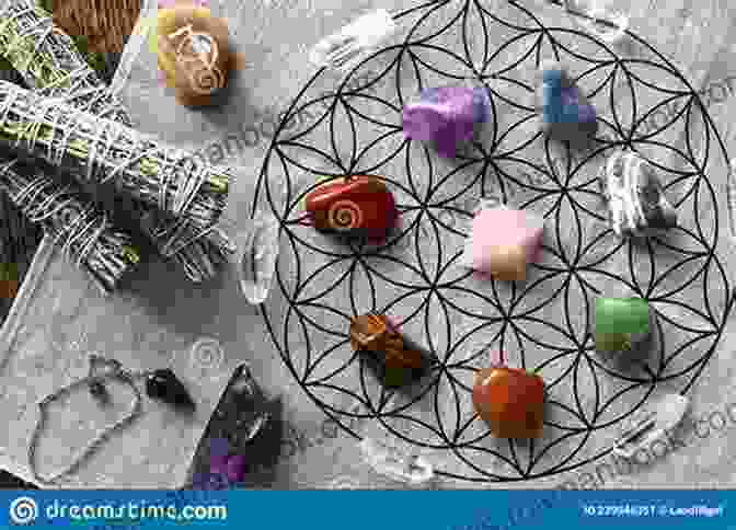 A Collection Of Vibrant Crystals Arranged In A Sacred Geometry, Representing The Healing And Transformative Power Of Crystal Healing 21 Ways To Awaken Your Spiritual Self Vol 1 (5 Pillars: A Man S Guide To Complete Wellness )