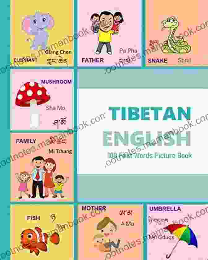 Tibetan Letter Gyi TIBETAN ENGLISH First 100 WORDS COLOR Picture (TIBETAN Alphabets And TIBETAN Language Learning Books)